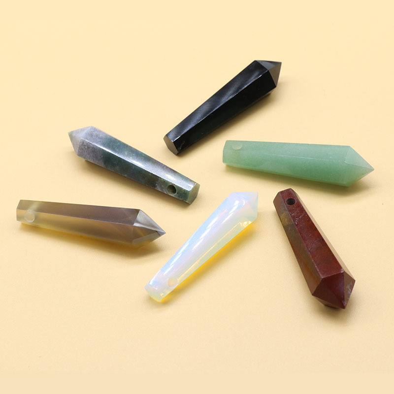 Facet Natural Healing Crystal Stone Necklace Gemstone Point Necklaces Reiki Quartz Jewelry for Women