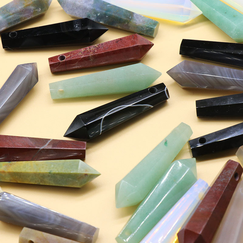Facet Natural Healing Crystal Stone Necklace Gemstone Point Necklaces Reiki Quartz Jewelry for Women