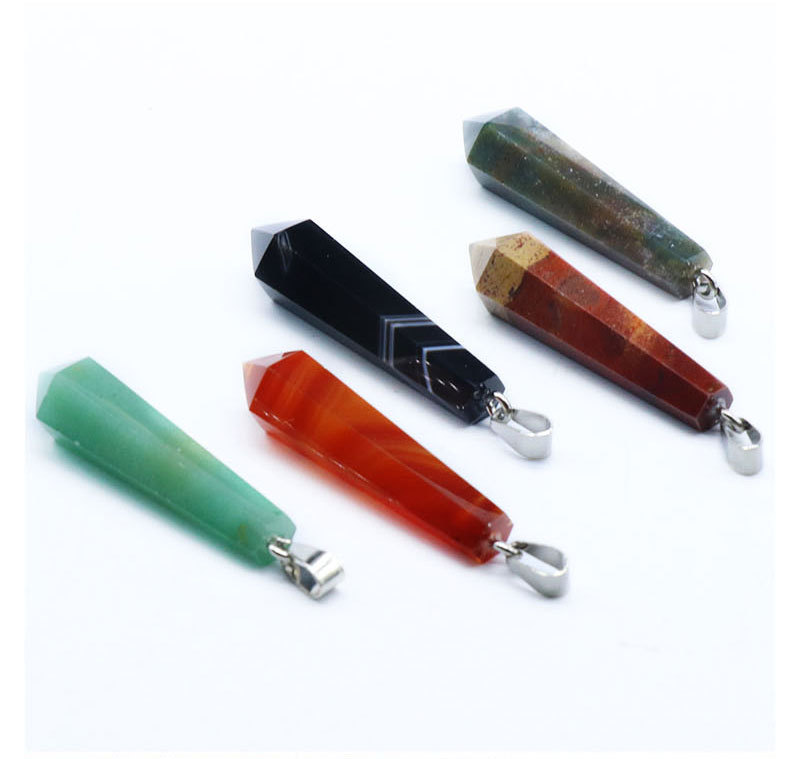 Facet Natural Healing Crystal Stone Necklace Gemstone Point Necklaces Reiki Quartz Jewelry for Women