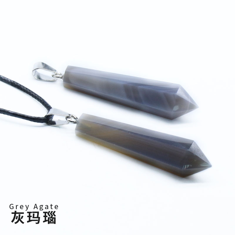 Facet Natural Healing Crystal Stone Necklace Gemstone Point Necklaces Reiki Quartz Jewelry for Women