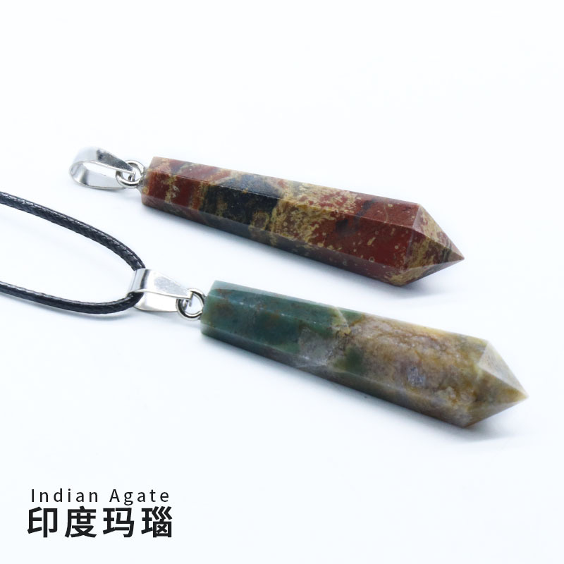 Facet Natural Healing Crystal Stone Necklace Gemstone Point Necklaces Reiki Quartz Jewelry for Women