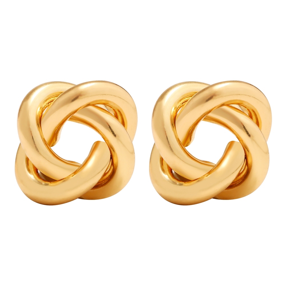 Gold Alloy Flower  Stud Earrings for Women Girls