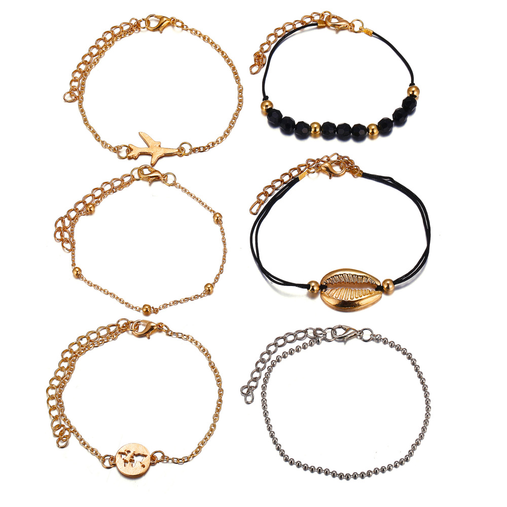 4Pcs/Lot Layered Bracelet Set for Women Multiple Stackable Wrap Bangle