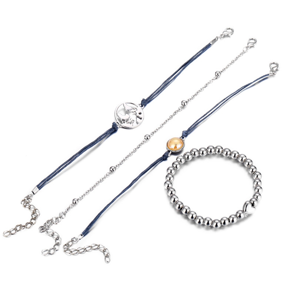 4Pcs/Lot Layered Bracelet Set for Women Multiple Stackable Wrap Bangle