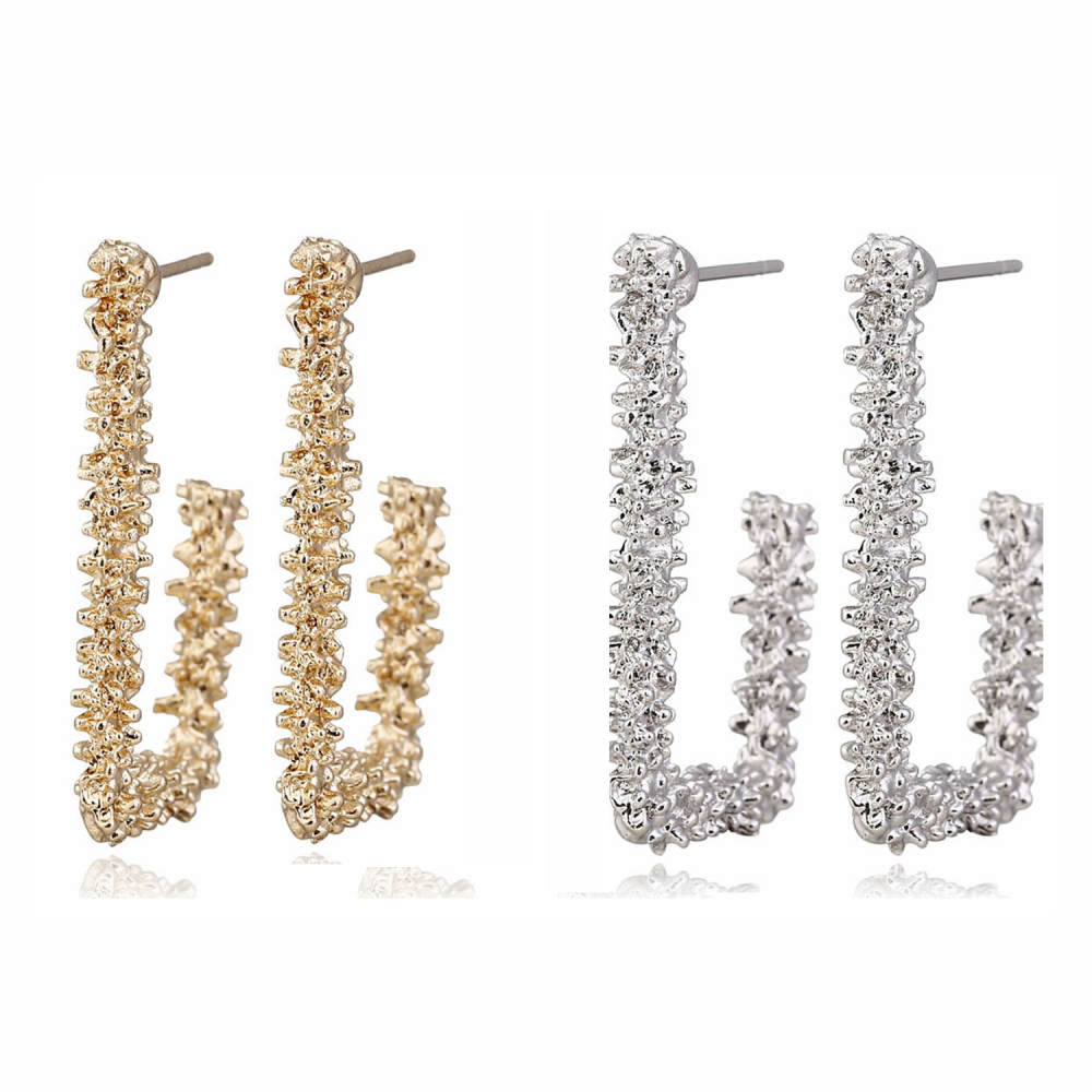 Ladies Fancy J Shaped Hoop Earrings