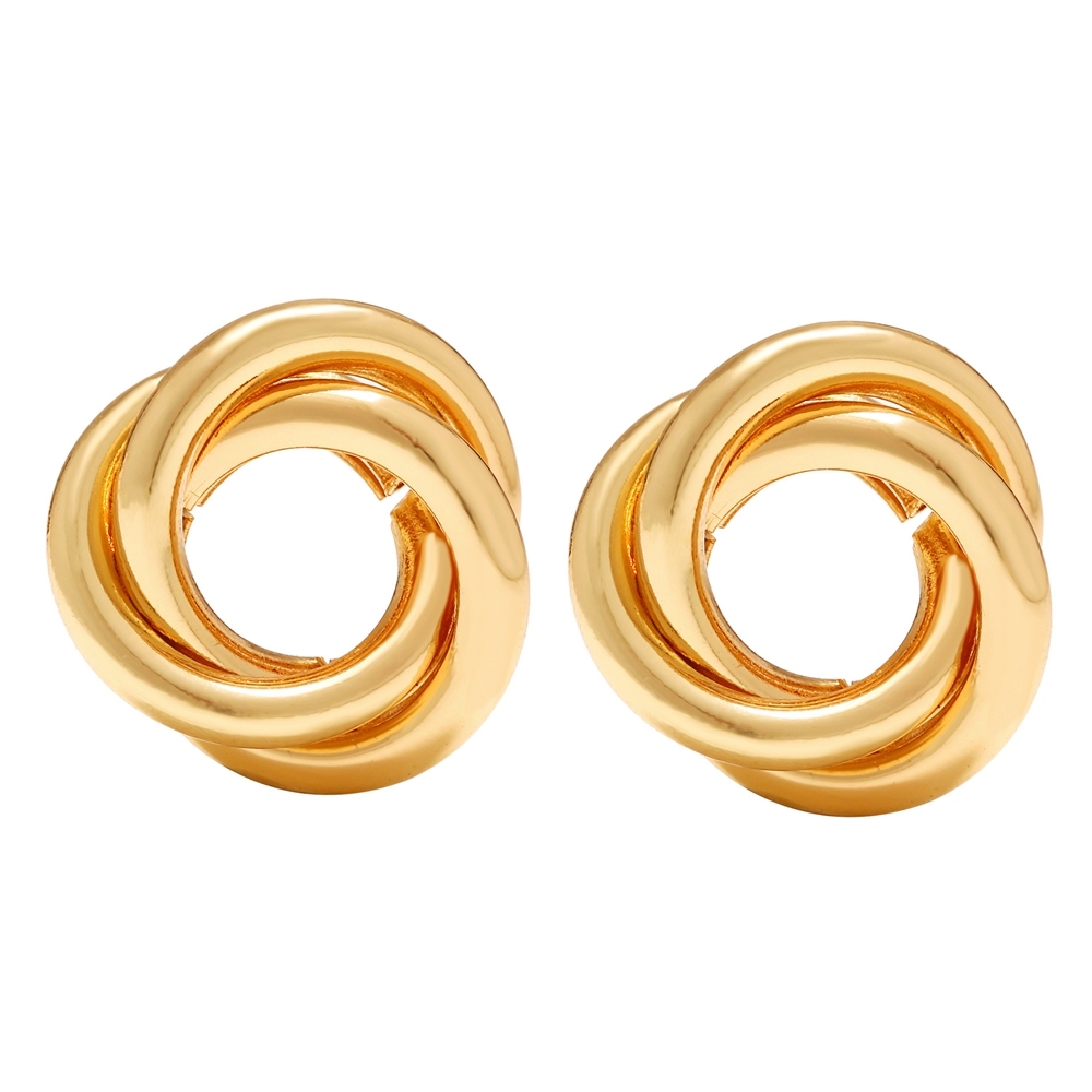 Gold Alloy Flower  Stud Earrings for Women Girls