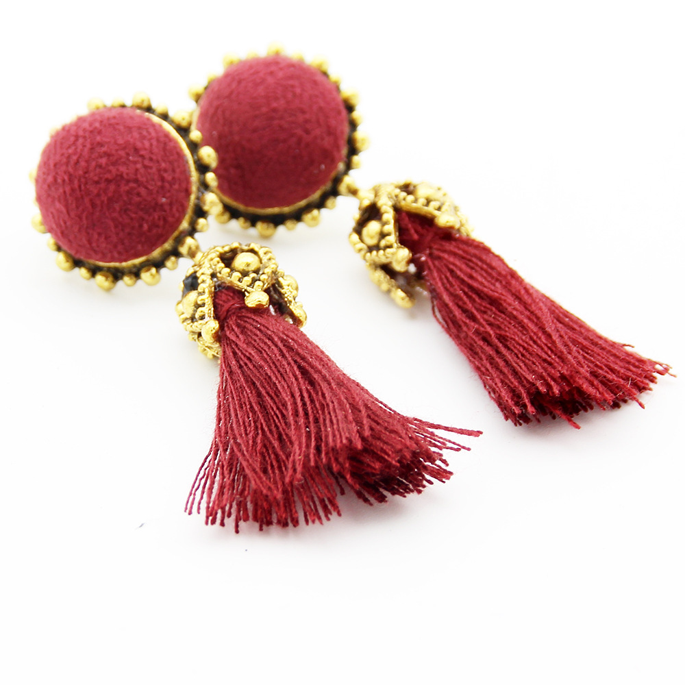 Thread Tassel Earrings Statement Tassel Dangle Earrings Bohemian Fringe Drop Earrings Gifts for Women