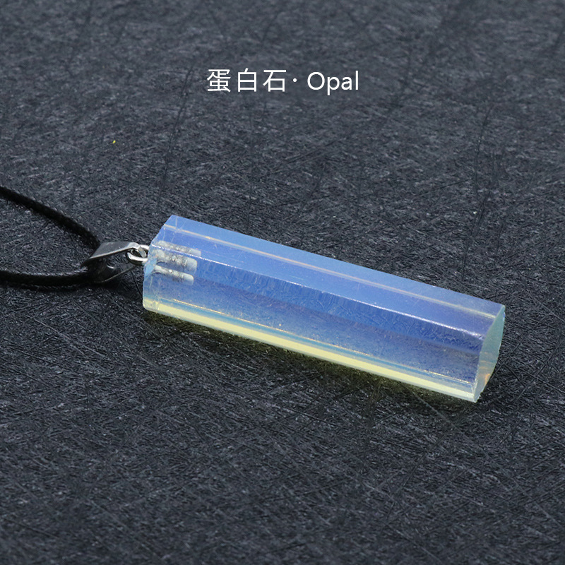 Natural Healing Rectangle Crystal Stone Pendant Necklace Gemstone Point Necklaces Reiki Quartz Jewelry for Women