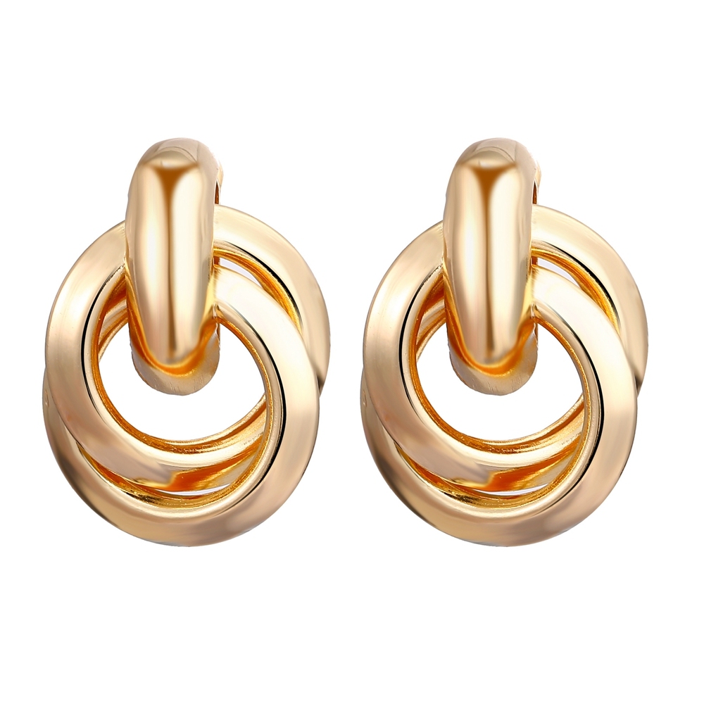 Gold Alloy Flower  Stud Earrings for Women Girls