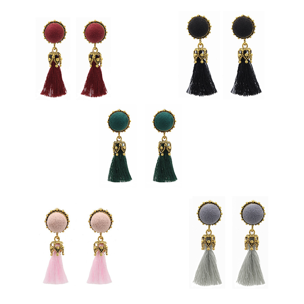 Thread Tassel Earrings Statement Tassel Dangle Earrings Bohemian Fringe Drop Earrings Gifts for Women