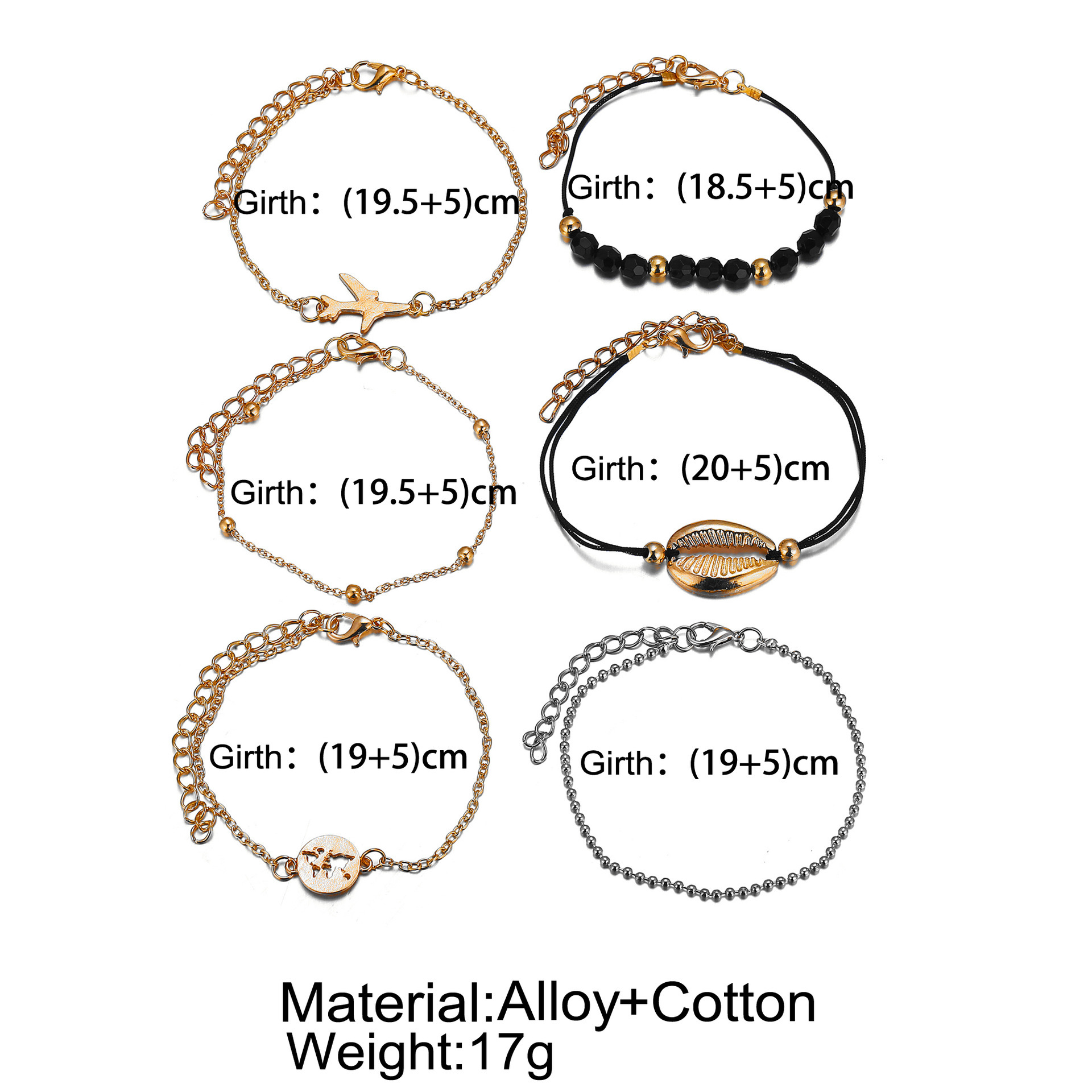 4Pcs/Lot Layered Bracelet Set for Women Multiple Stackable Wrap Bangle