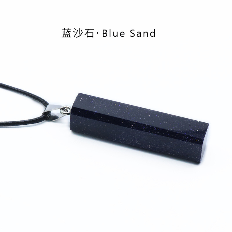 Natural Healing Rectangle Crystal Stone Pendant Necklace Gemstone Point Necklaces Reiki Quartz Jewelry for Women