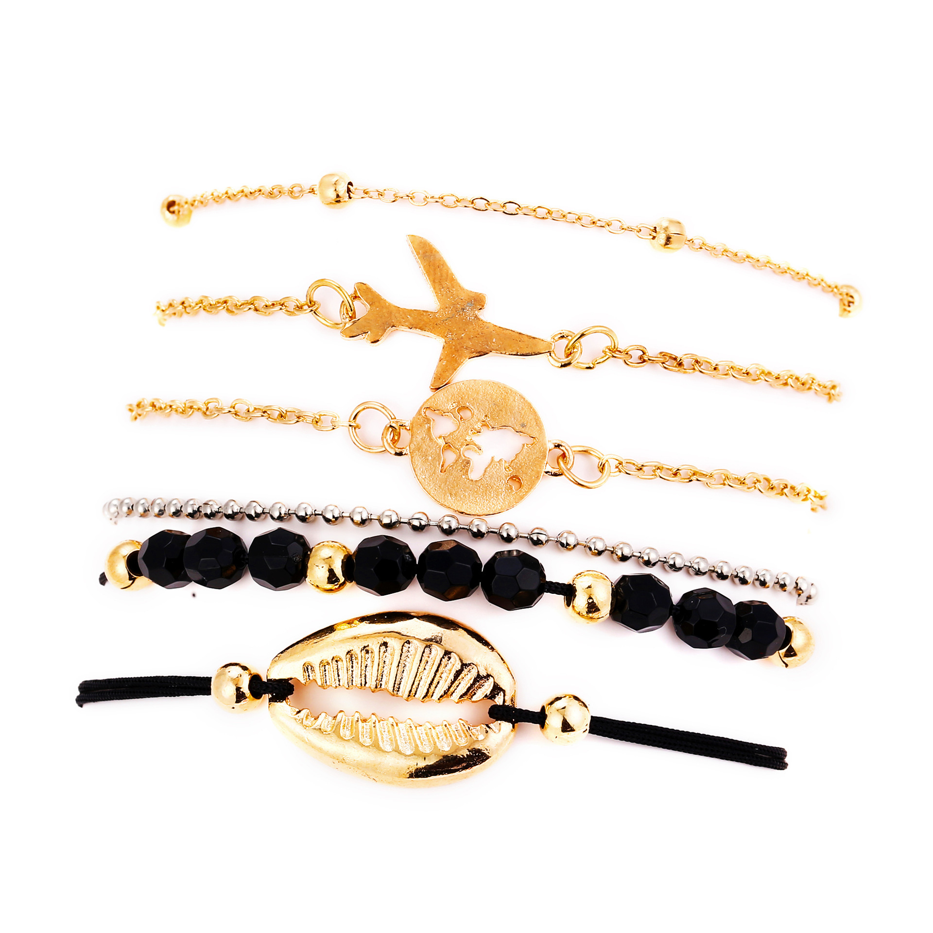 4Pcs/Lot Layered Bracelet Set for Women Multiple Stackable Wrap Bangle
