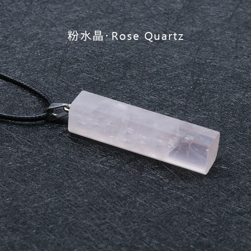 Natural Healing Rectangle Crystal Stone Pendant Necklace Gemstone Point Necklaces Reiki Quartz Jewelry for Women