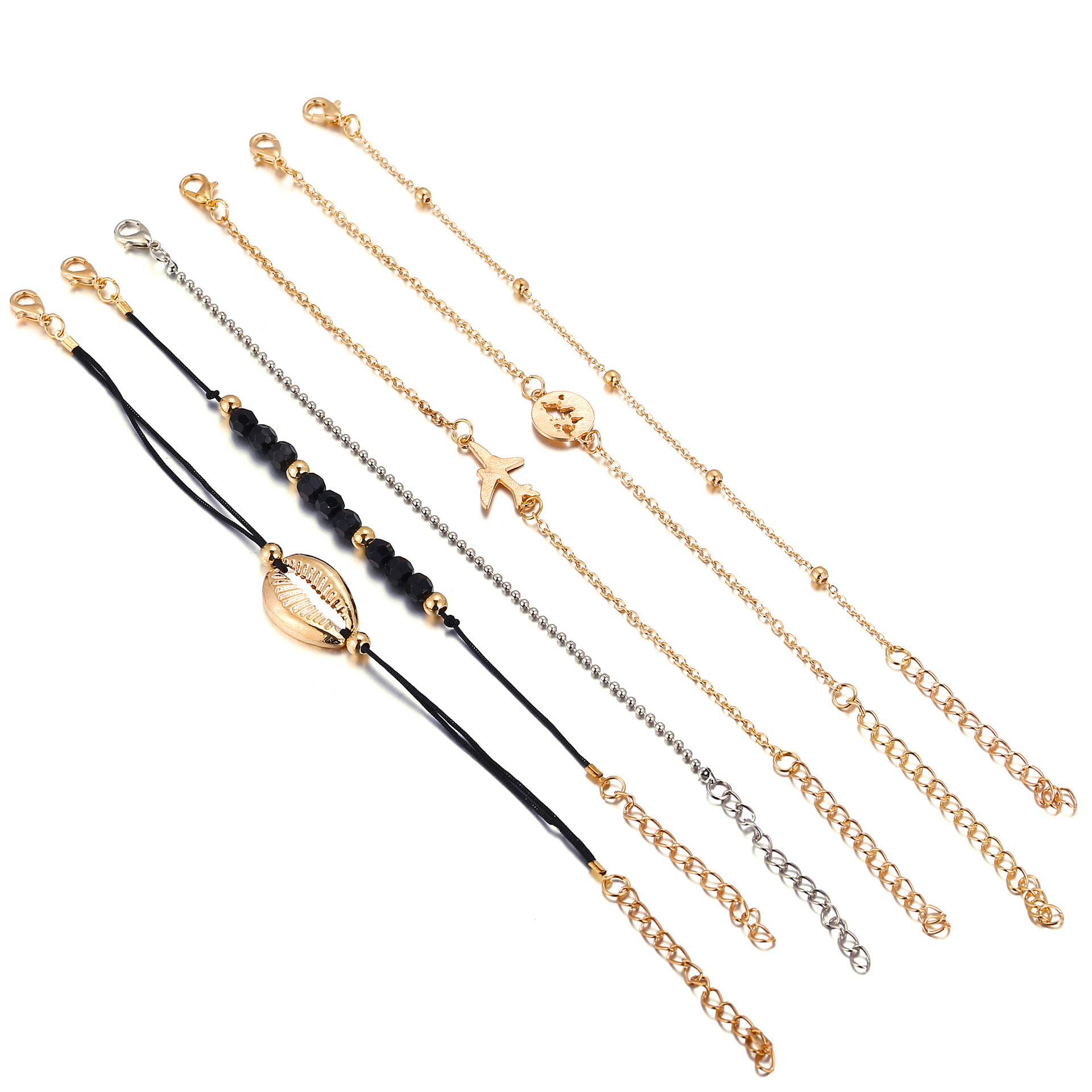 4Pcs/Lot Layered Bracelet Set for Women Multiple Stackable Wrap Bangle