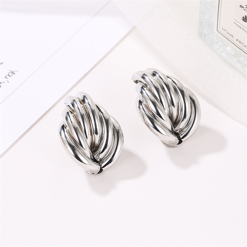 Gold Alloy Flower  Stud Earrings for Women Girls