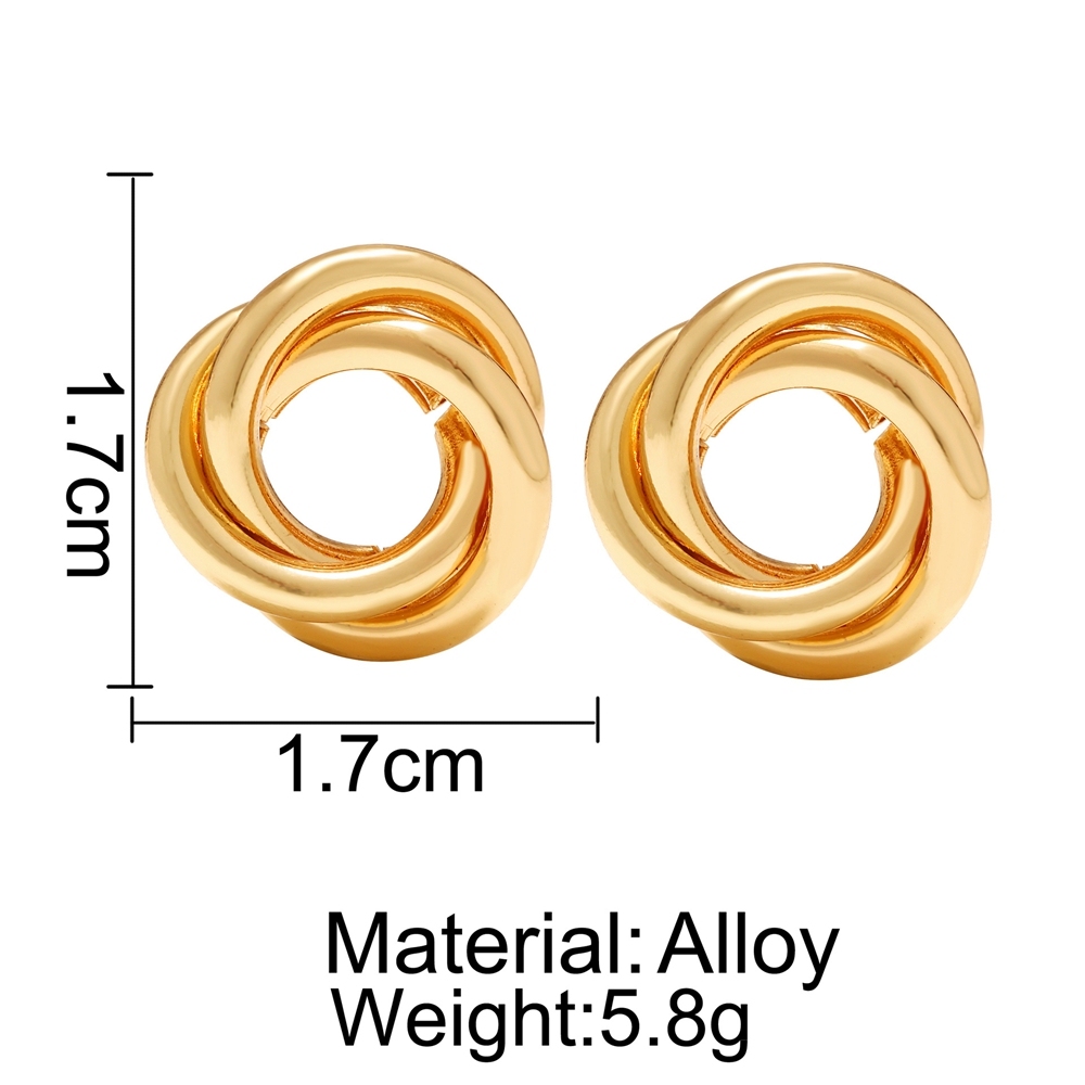 Gold Alloy Flower  Stud Earrings for Women Girls