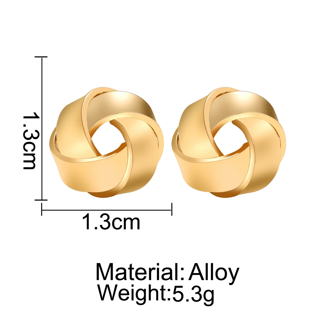 Gold Alloy Flower  Stud Earrings for Women Girls
