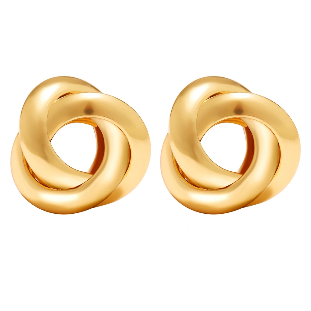 Gold Alloy Flower  Stud Earrings for Women Girls