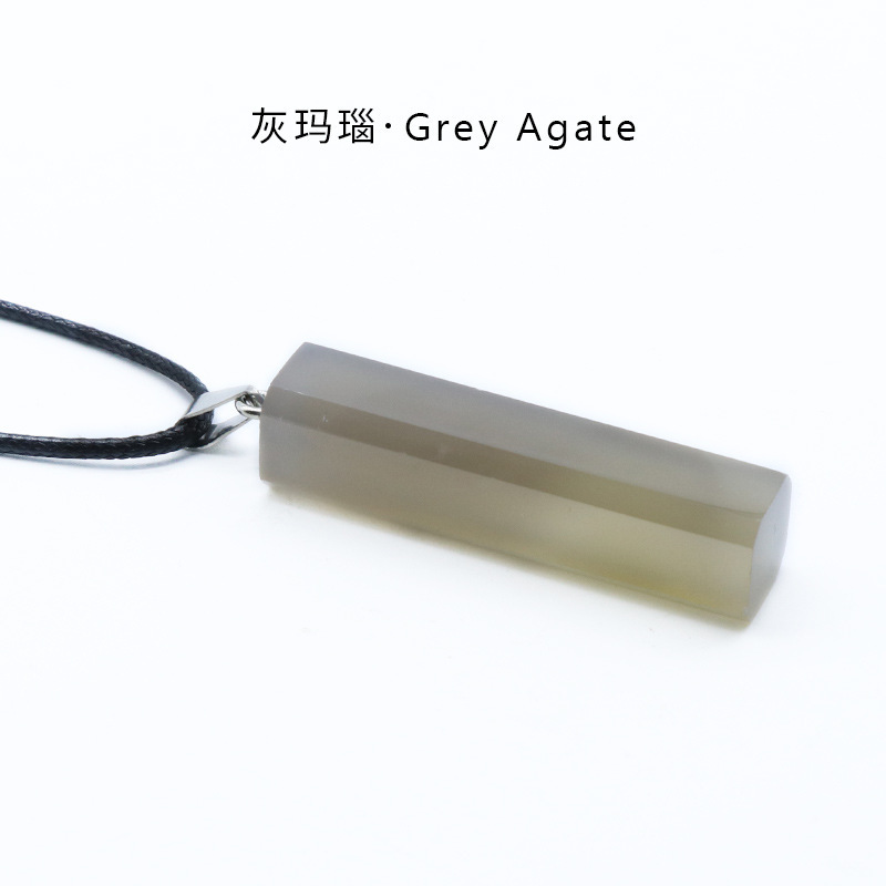 Natural Healing Rectangle Crystal Stone Pendant Necklace Gemstone Point Necklaces Reiki Quartz Jewelry for Women