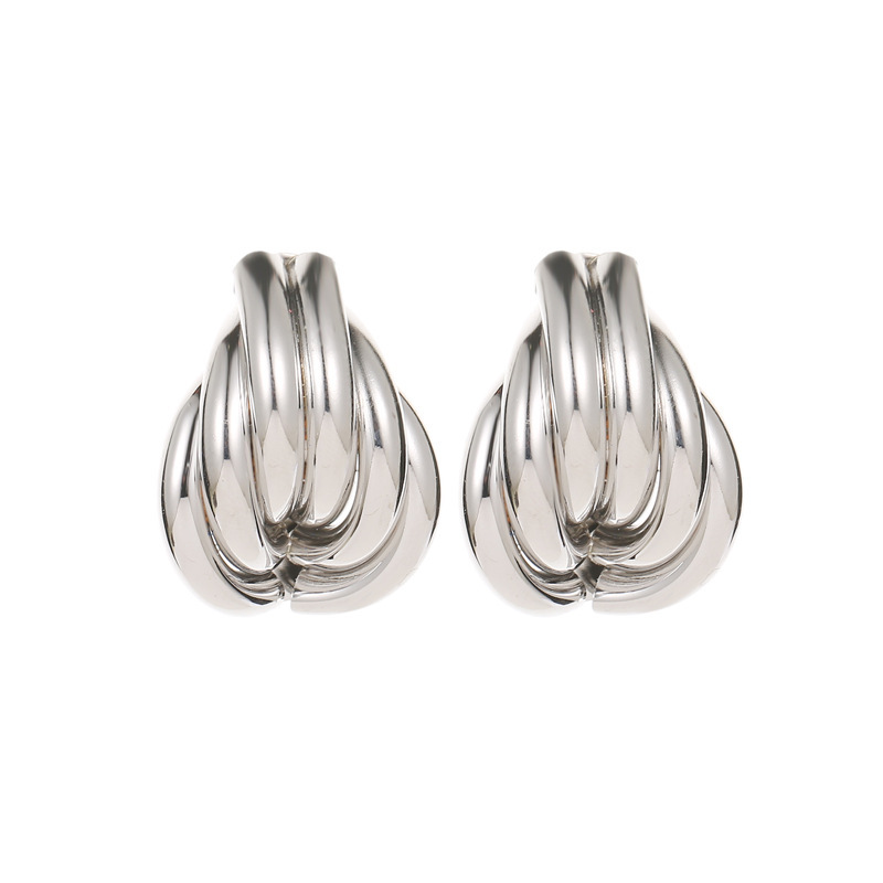 Gold Alloy Flower  Stud Earrings for Women Girls