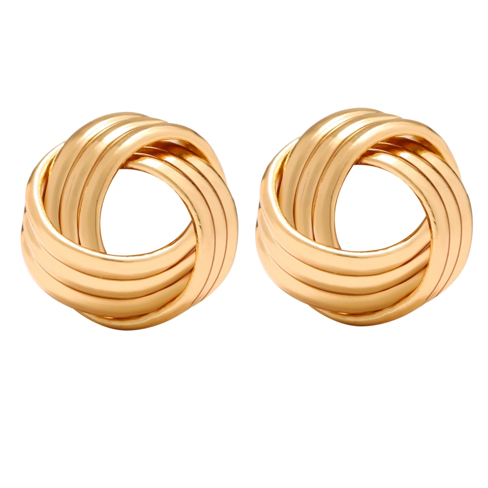Gold Alloy Flower  Stud Earrings for Women Girls