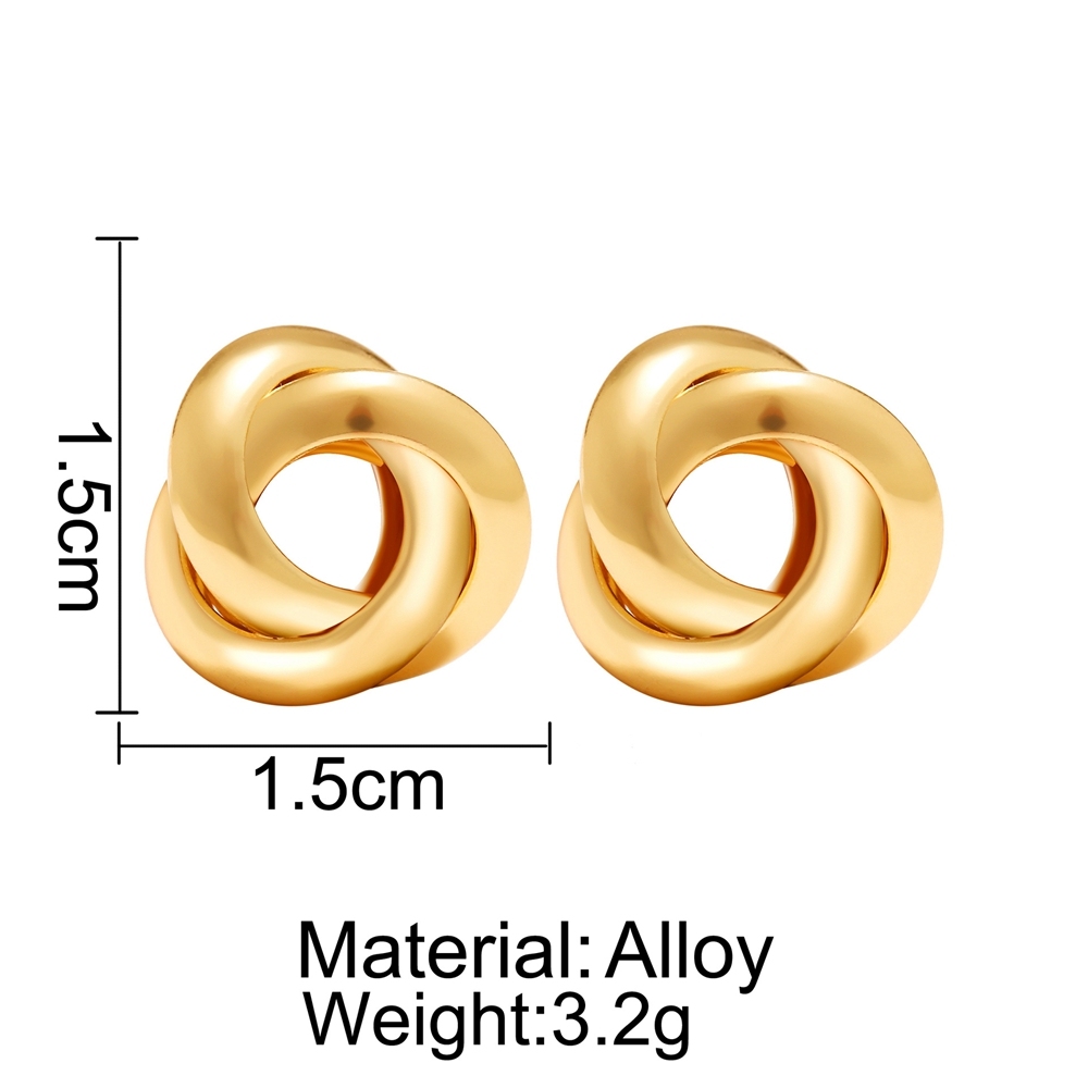 Gold Alloy Flower  Stud Earrings for Women Girls