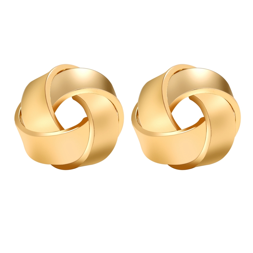 Gold Alloy Flower  Stud Earrings for Women Girls