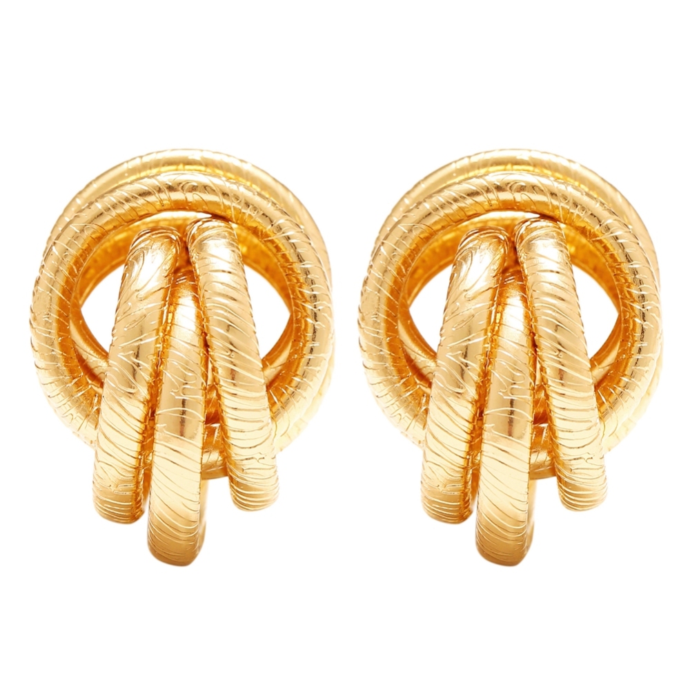 Gold Alloy Flower  Stud Earrings for Women Girls