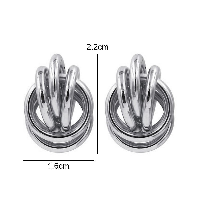 Gold Alloy Flower  Stud Earrings for Women Girls