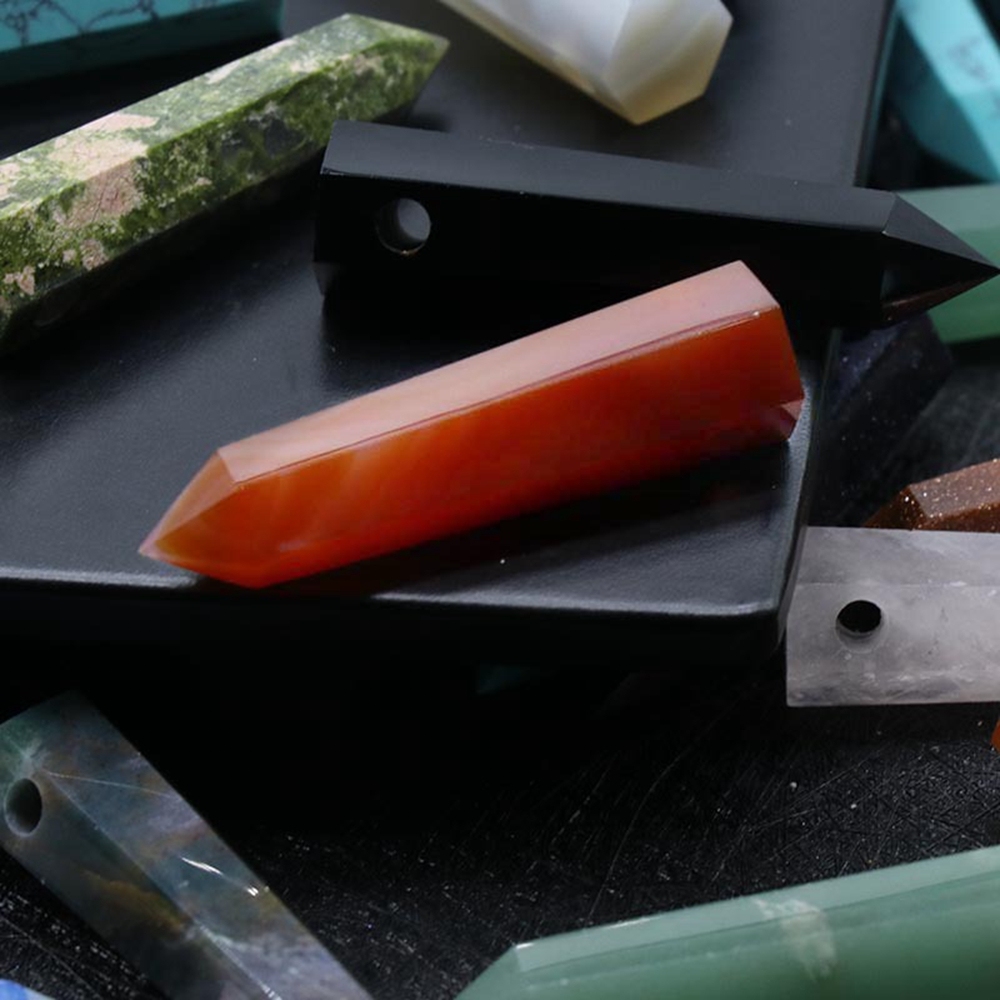Natural Healing Bullet Crystal Stone Point Pendant Necklace Gemstone Point Necklaces Reiki Quartz Jewelry for Women