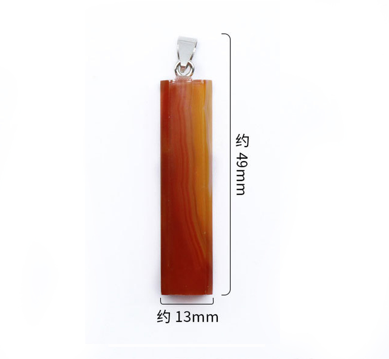 Natural Healing Rectangle Crystal Stone Pendant Necklace Gemstone Point Necklaces Reiki Quartz Jewelry for Women