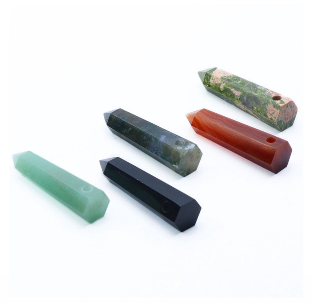 Natural Healing Bullet Crystal Stone Point Pendant Necklace Gemstone Point Necklaces Reiki Quartz Jewelry for Women