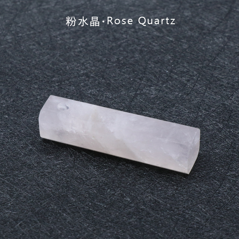Natural Healing Rectangle Crystal Stone Pendant Necklace Gemstone Point Necklaces Reiki Quartz Jewelry for Women