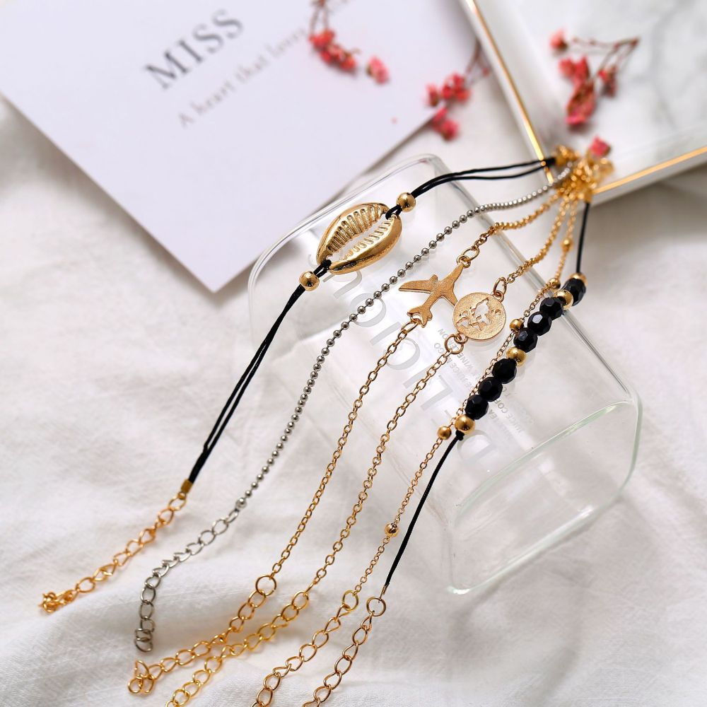 4Pcs/Lot Layered Bracelet Set for Women Multiple Stackable Wrap Bangle