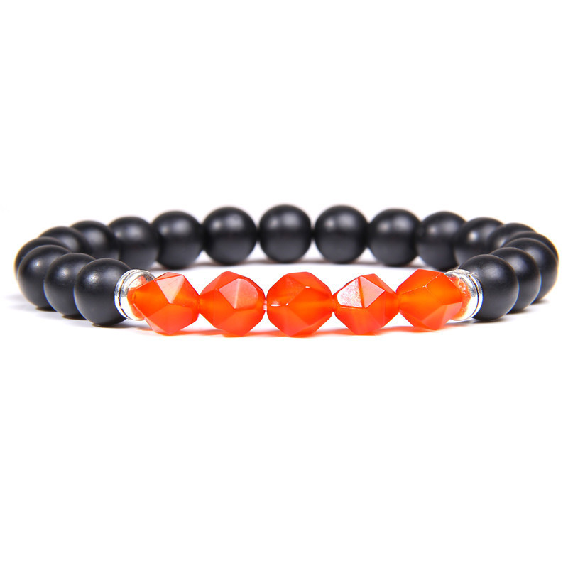 Facted Gemstone Matte Onyx Bracelet