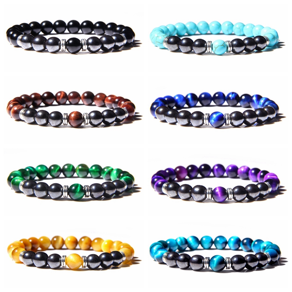 Natural Gemstone Hematite Bracelet for Women and Men