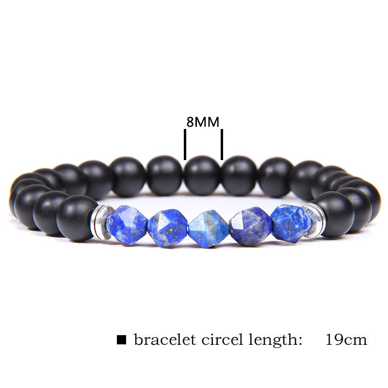 Facted Gemstone Matte Onyx Bracelet