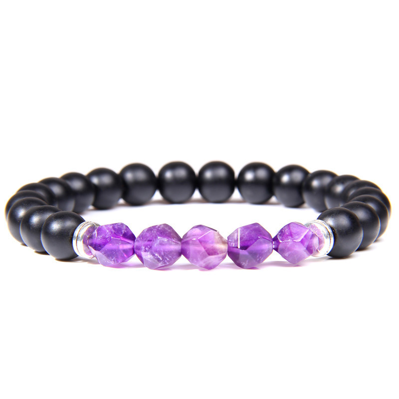 Facted Gemstone Matte Onyx Bracelet