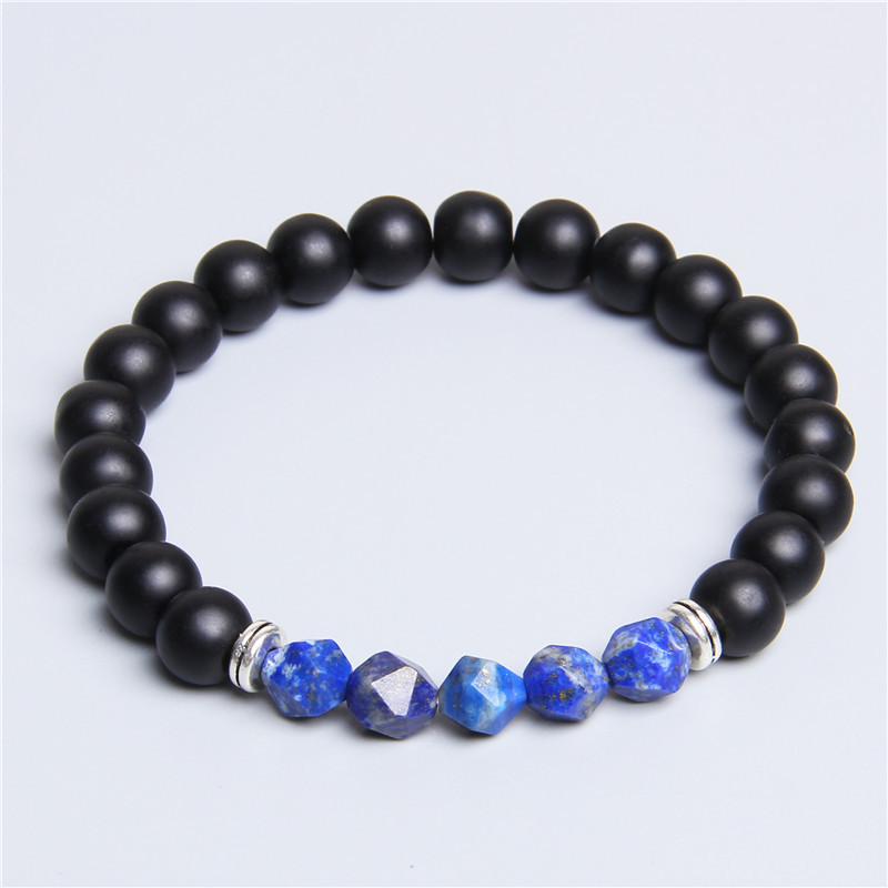 Facted Gemstone Matte Onyx Bracelet