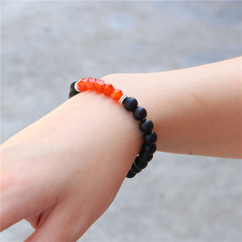Facted Gemstone Matte Onyx Bracelet