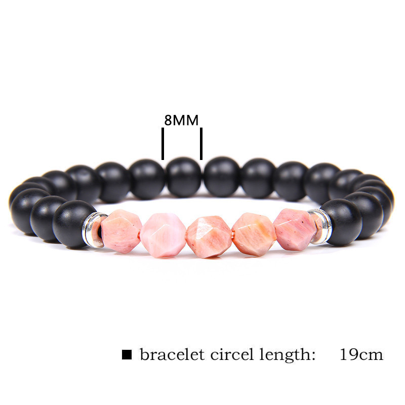 Facted Gemstone Matte Onyx Bracelet