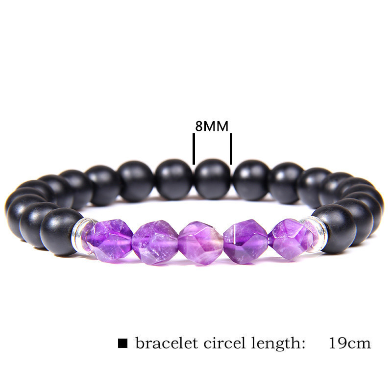 Facted Gemstone Matte Onyx Bracelet