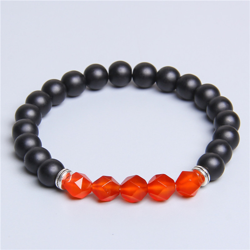 Facted Gemstone Matte Onyx Bracelet