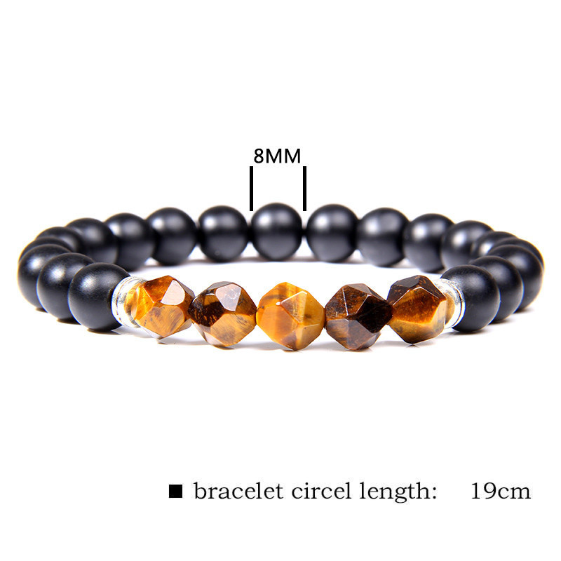 Facted Gemstone Matte Onyx Bracelet