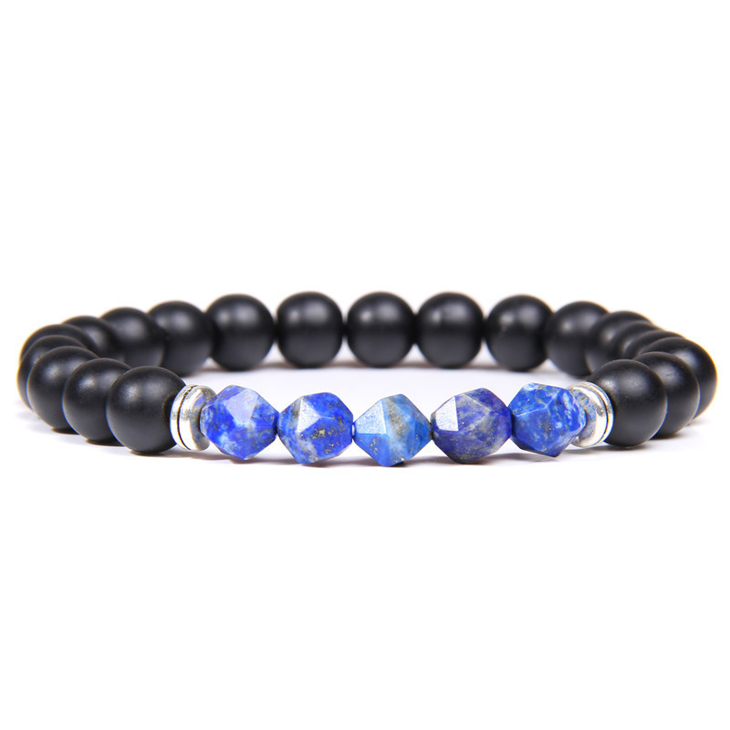 Facted Gemstone Matte Onyx Bracelet