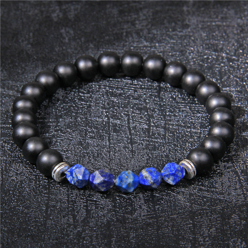Facted Gemstone Matte Onyx Bracelet