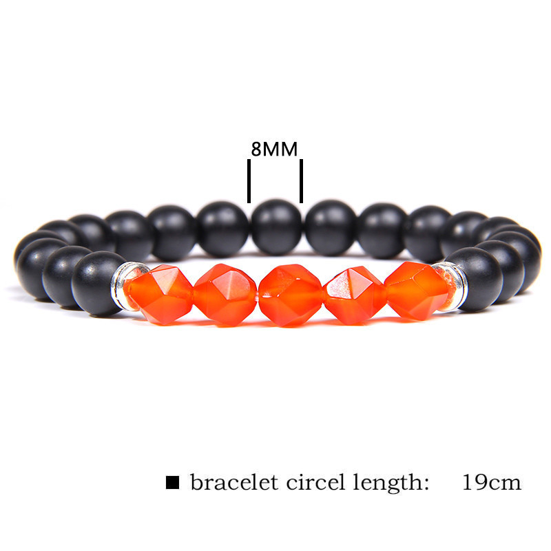 Facted Gemstone Matte Onyx Bracelet