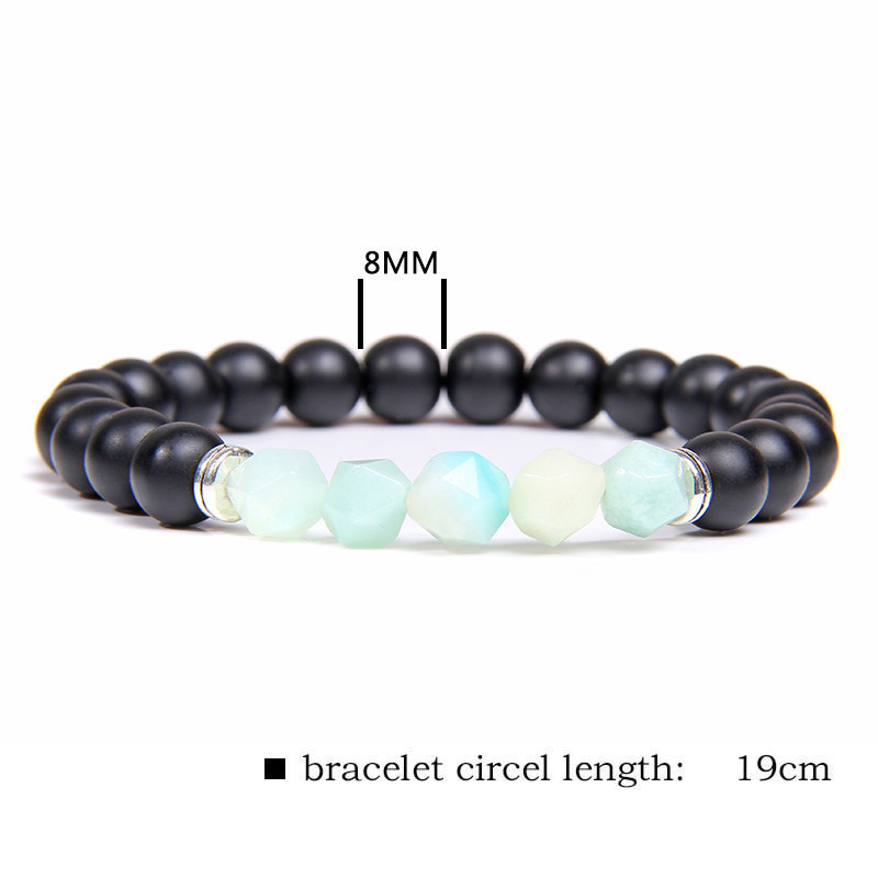 Facted Gemstone Matte Onyx Bracelet