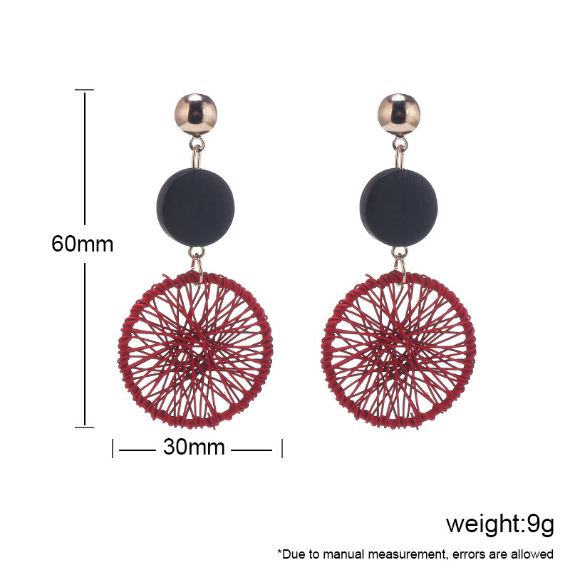 Circle Hollow Weave Net Drop Earring Women Fashion Jewelry Gift Drop & Dangle